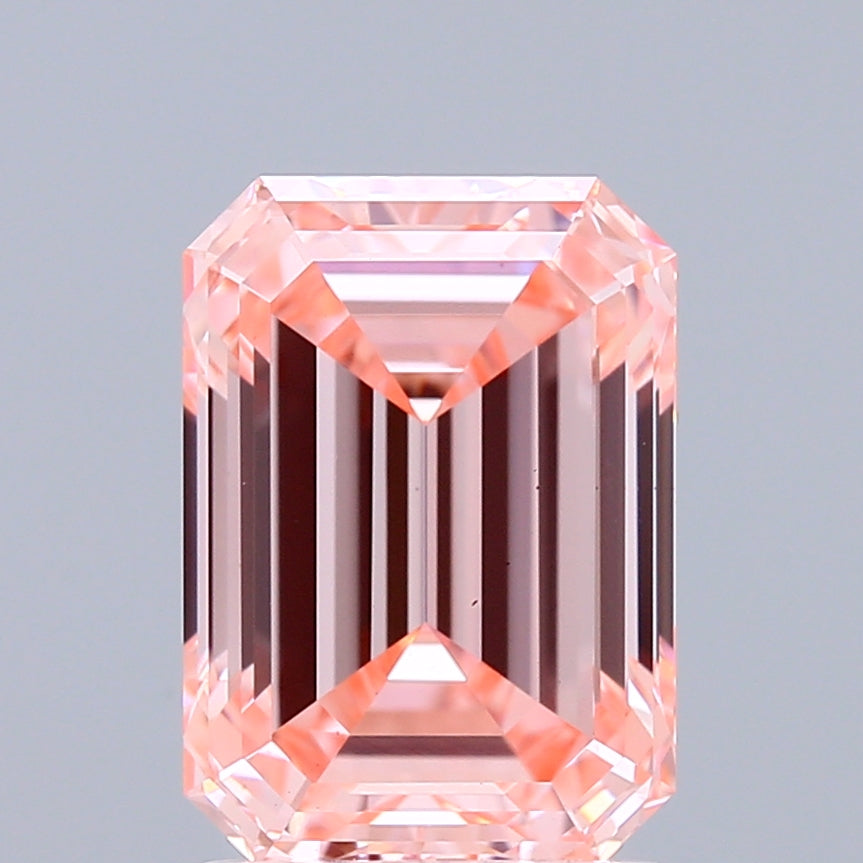 2.15ct Emerald FANCY INTENSE PINK VS1 Lab Created Diamond