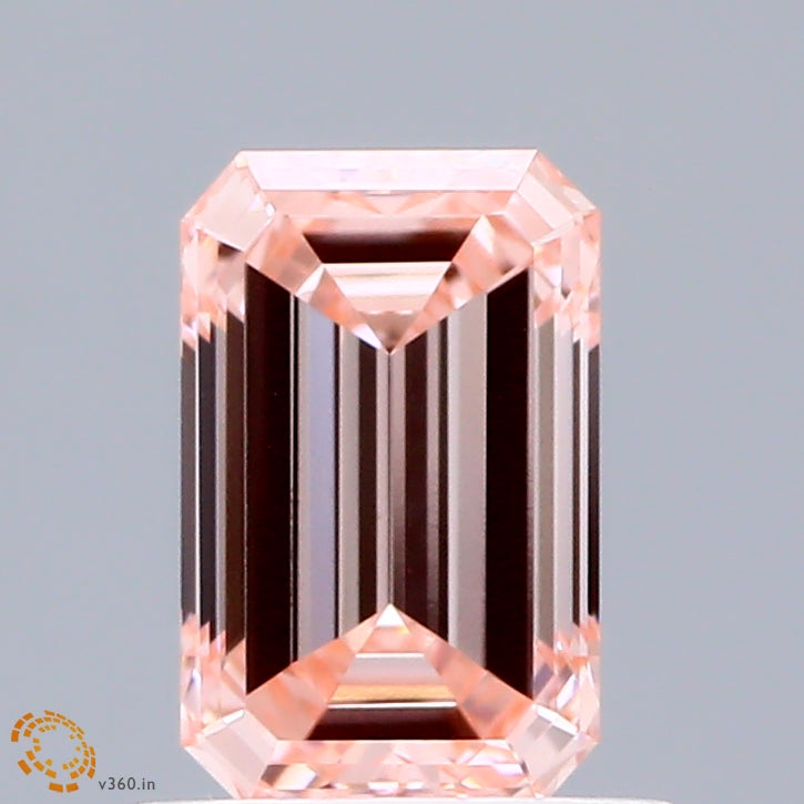0.91ct Emerald FANCY INTENSE PINK VS1 Lab Created Diamond