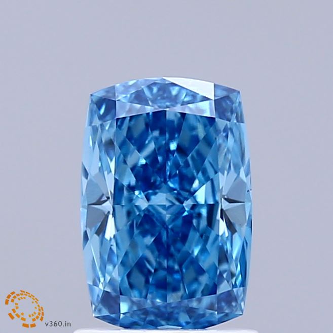 1.32ct Cushion FANCY VIVID BLUE VS1 Lab Created Diamond