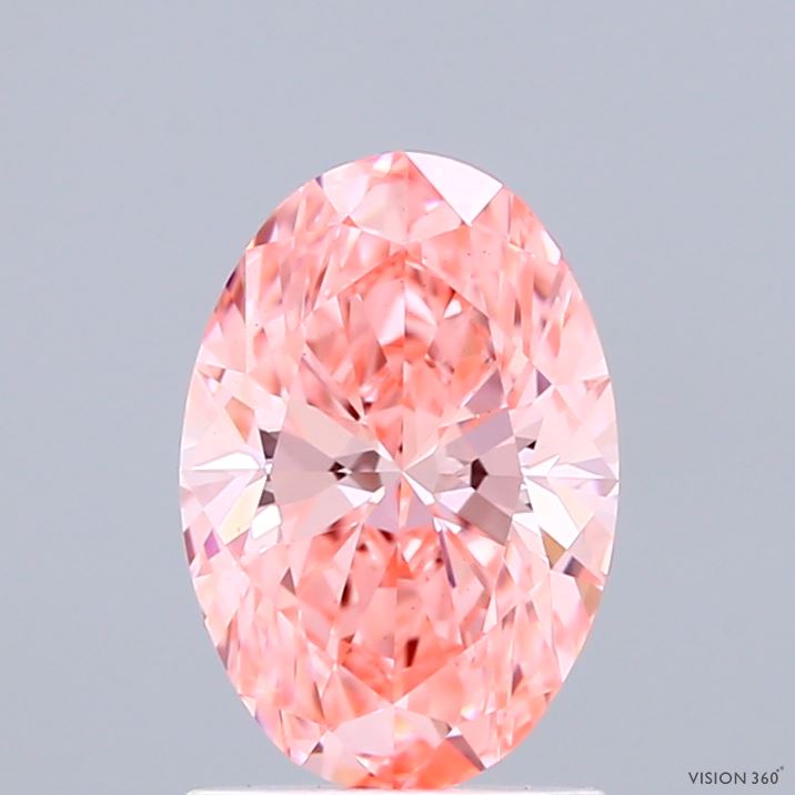 1.39ct Oval FANCY VIVID PINK VS1 Lab Created Diamond