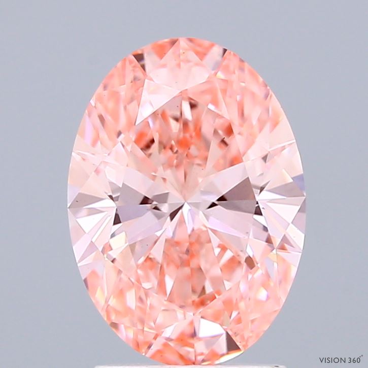2.06ct Oval FANCY VIVID PINK VS1 Lab Created Diamond
