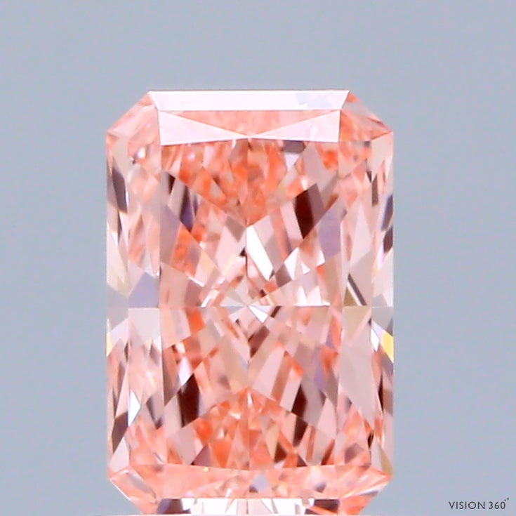1ct Radiant FANCY VIVID PINK VVS2 Lab Created Diamond