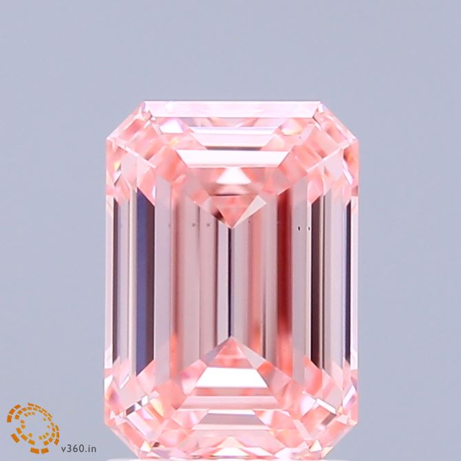 2.01ct Emerald FANCY VIVID PINK VS1 Lab Created Diamond