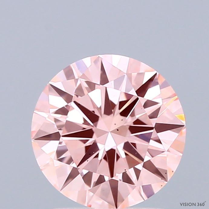 1.88ct Round FANCY INTENSE PINK VS2 Lab Created Diamond