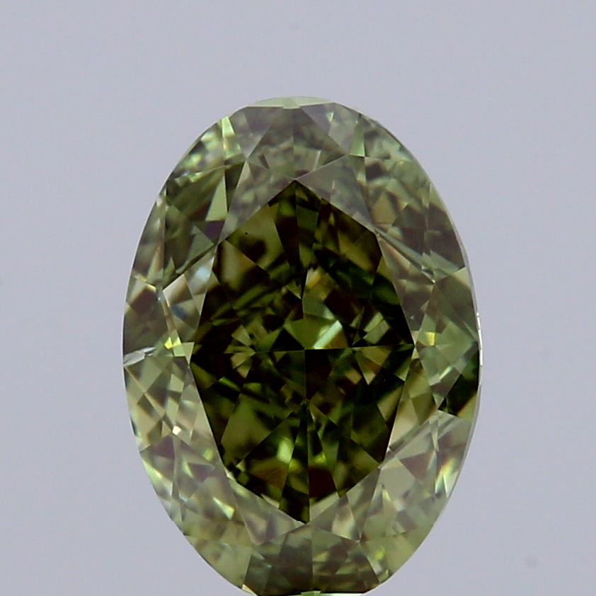 2ct Oval FANCY VIVID GREEN VS2 Lab Created Diamond