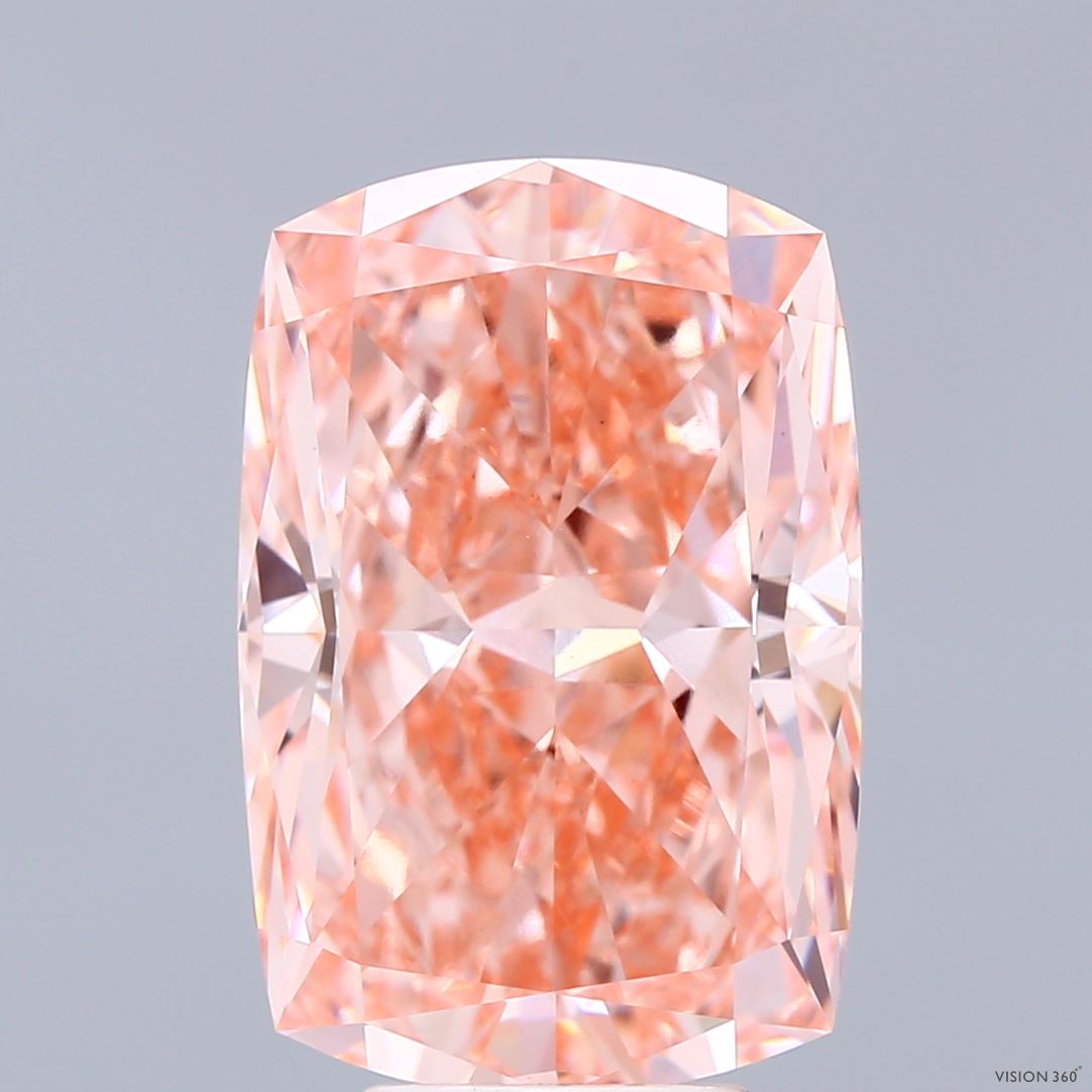 7.6ct Cushion FANCY VIVID PINK VS1 Lab Created Diamond