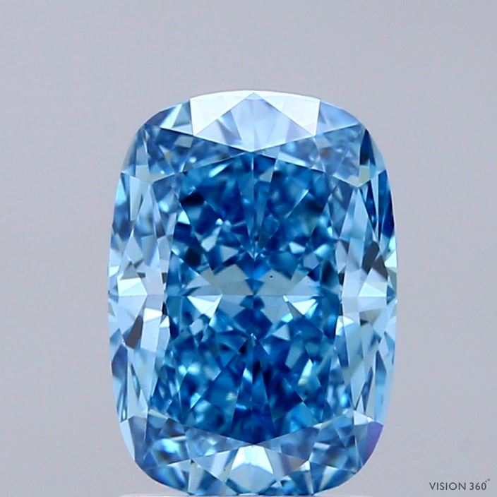 2.01ct Cushion FANCY VIVID BLUE VS1 Lab Created Diamond