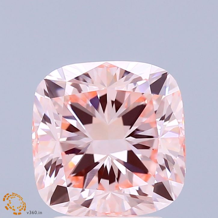 3.02ct Cushion FANCY INTENSE PINK VS1 Lab Created Diamond