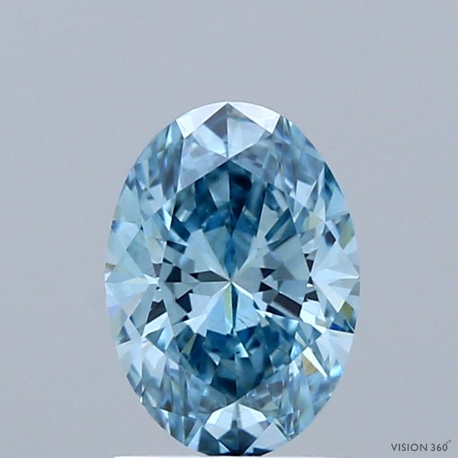 1.03ct Oval FANCY VIVID BLUE VS1 Lab Created Diamond