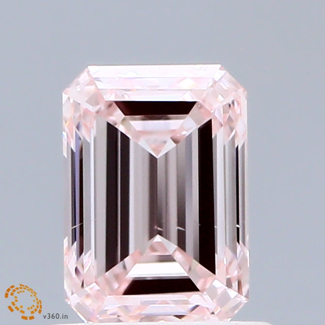 0.92ct Emerald FANCY INTENSE PINK VS2 Lab Created Diamond
