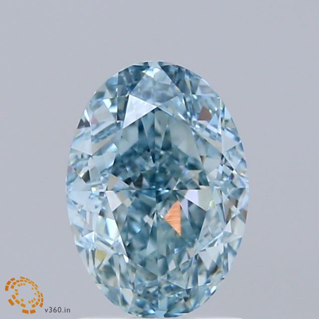 1.58ct Oval FANCY INTENSE BLUE VVS2 Lab Created Diamond