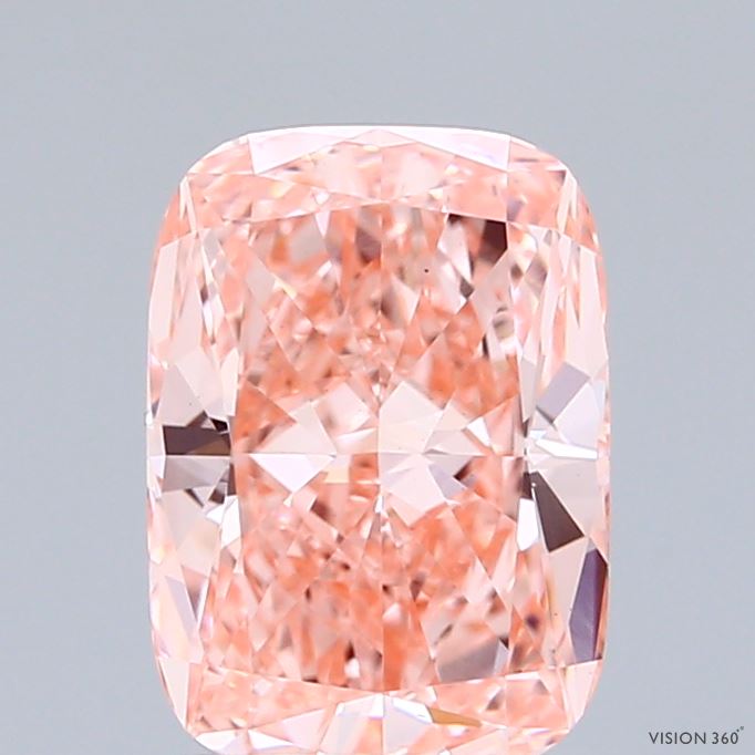 1.87ct Cushion FANCY VIVID PINK VS1 Lab Created Diamond