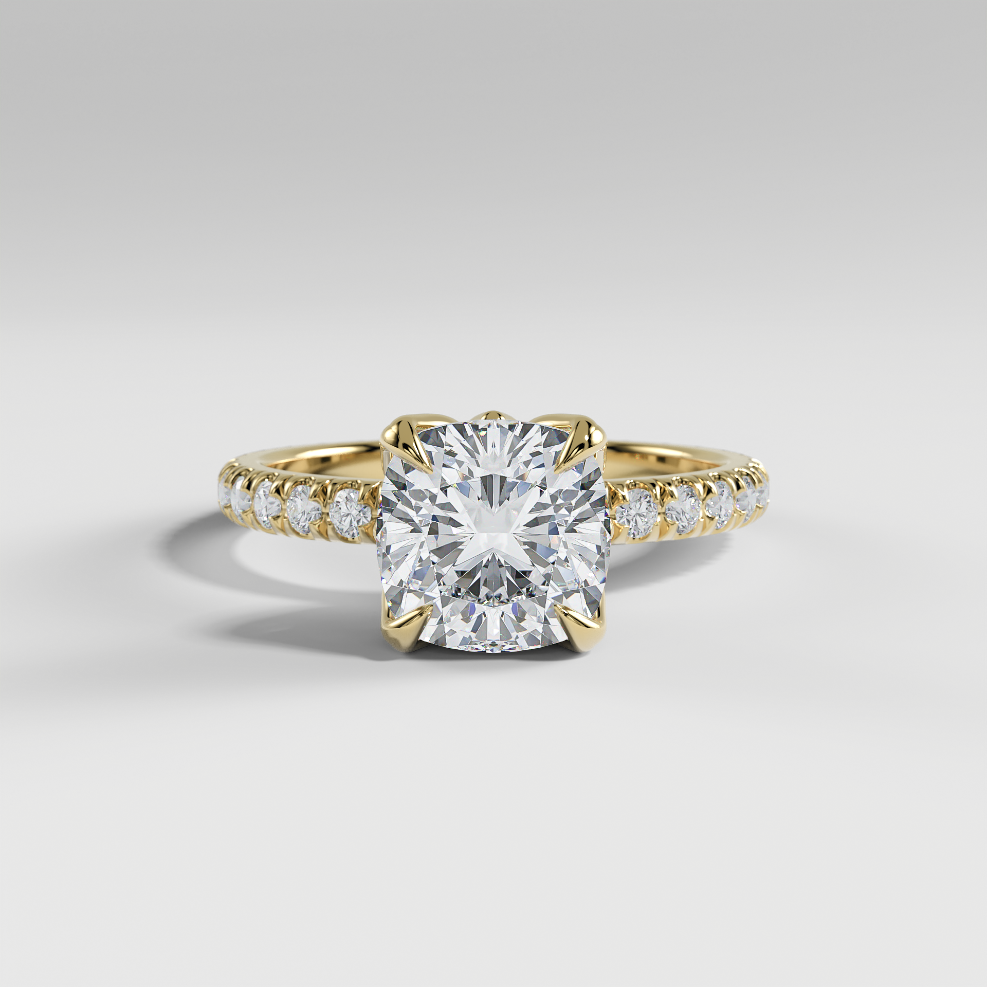HAILEY - Eternity Cushion Shank - Lotus Basket - 2 mm