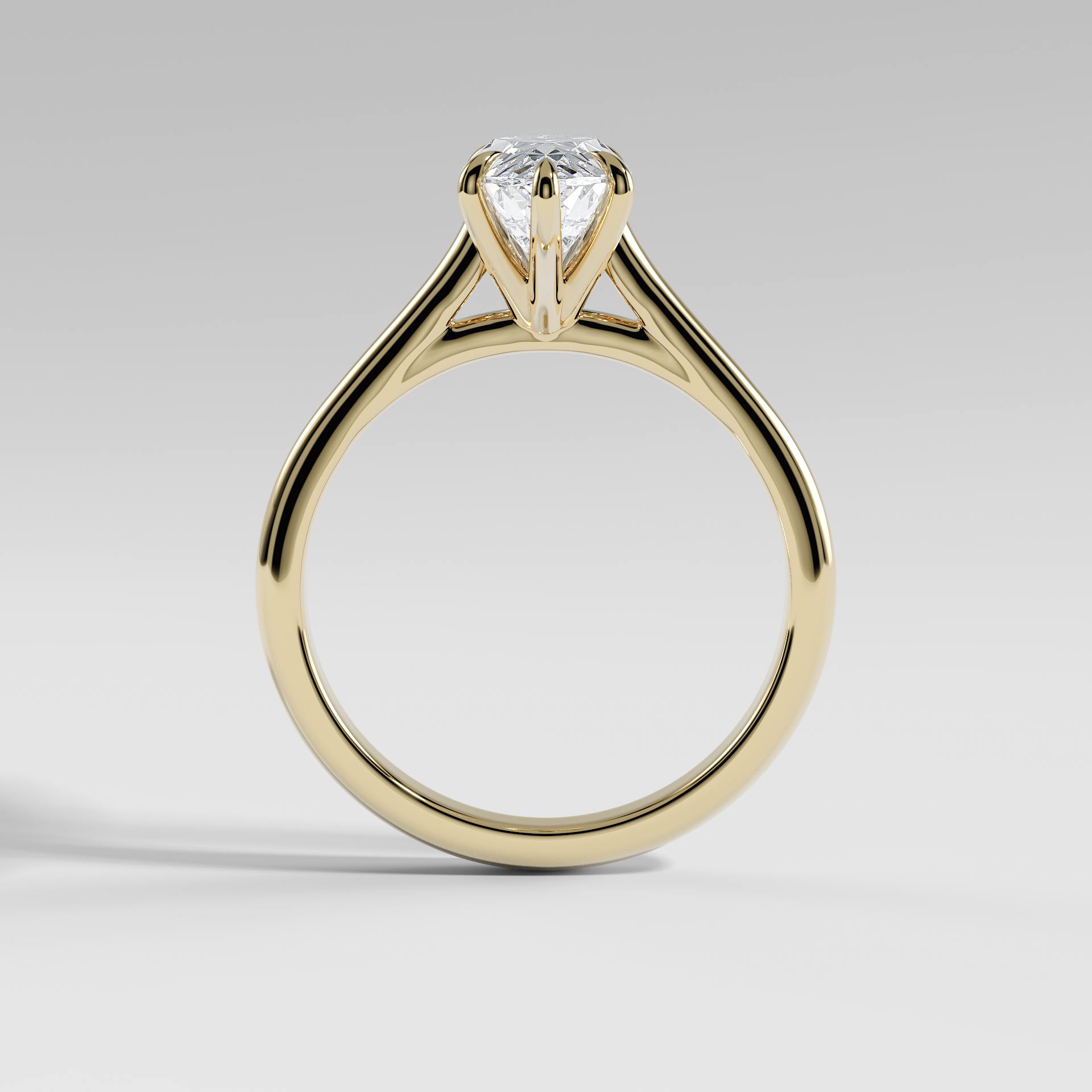 SOPHIA - Marquise Solitaire Engagement Ring with Polished Cathedral Band