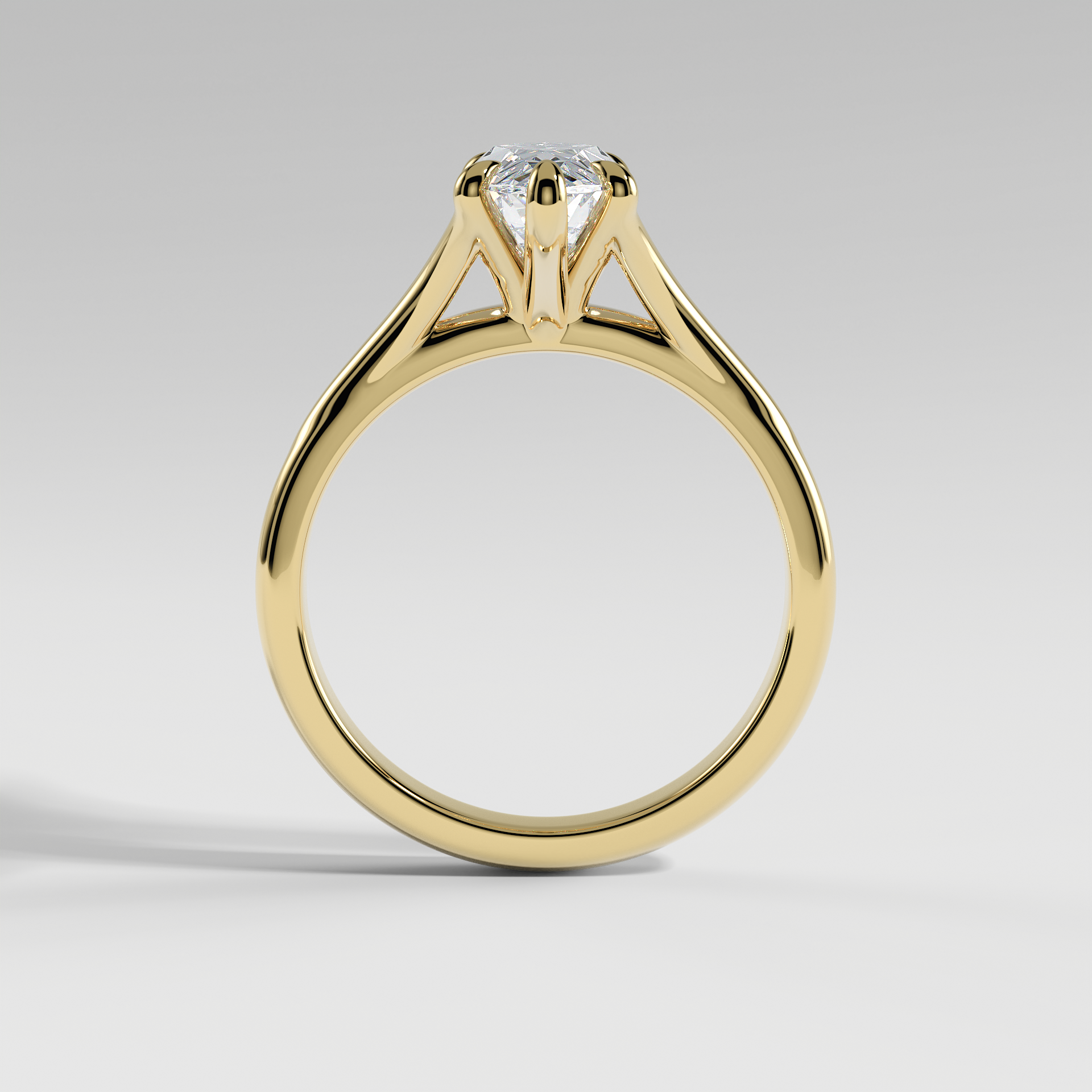 VIVIAN - Marquise Solitaire Engagement Ring with Polished Split Band