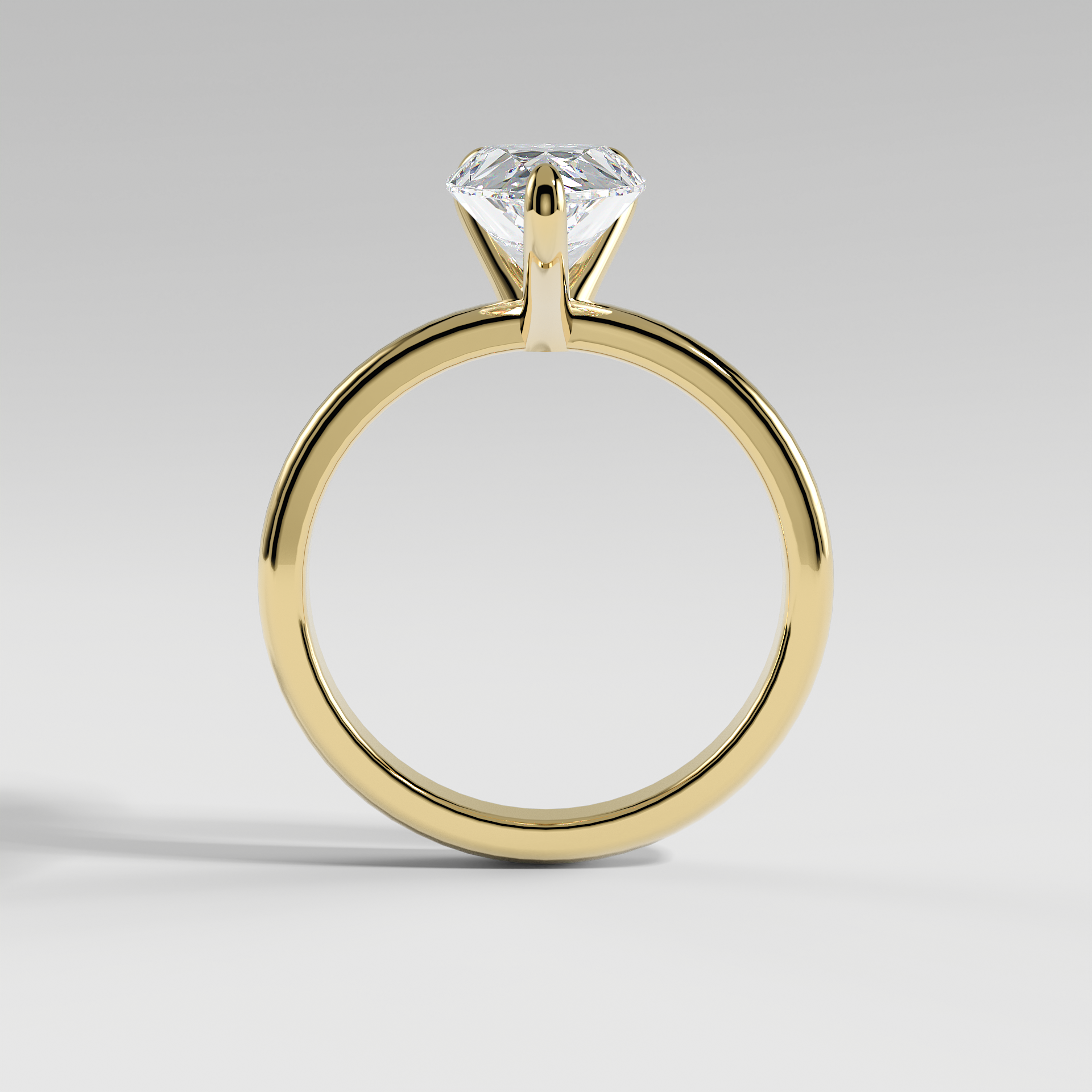 ARIANA - Pear Solitaire Engagement Ring with Polished Band and Open Basket Setting