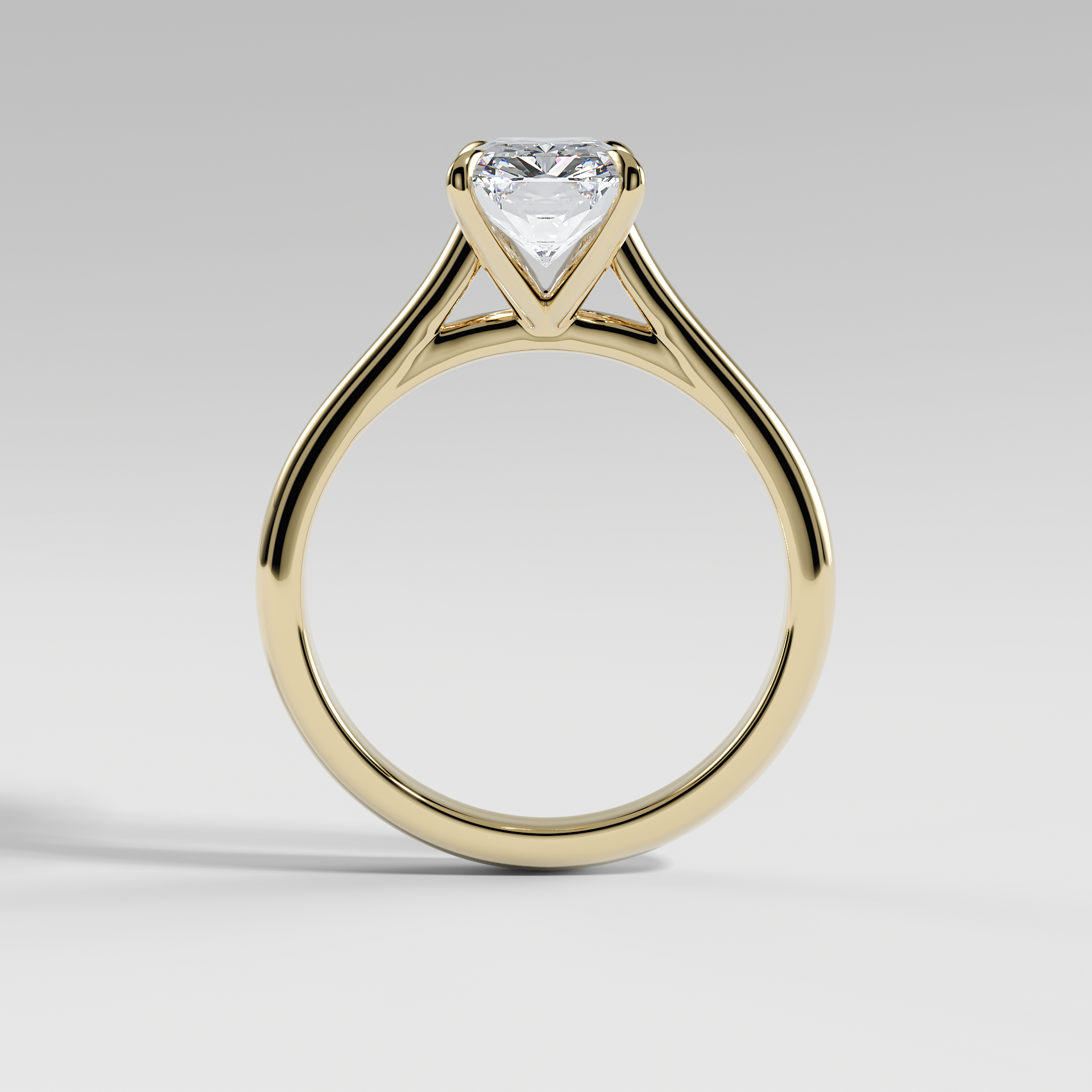 SOPHIA - Radiant Solitaire Engagement Ring with Polished Cathedral Band