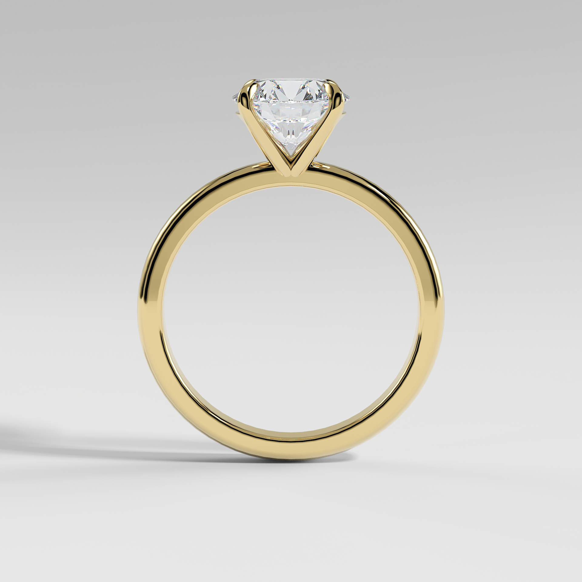 MIA - Round Solitaire Engagement Ring with Polished Band