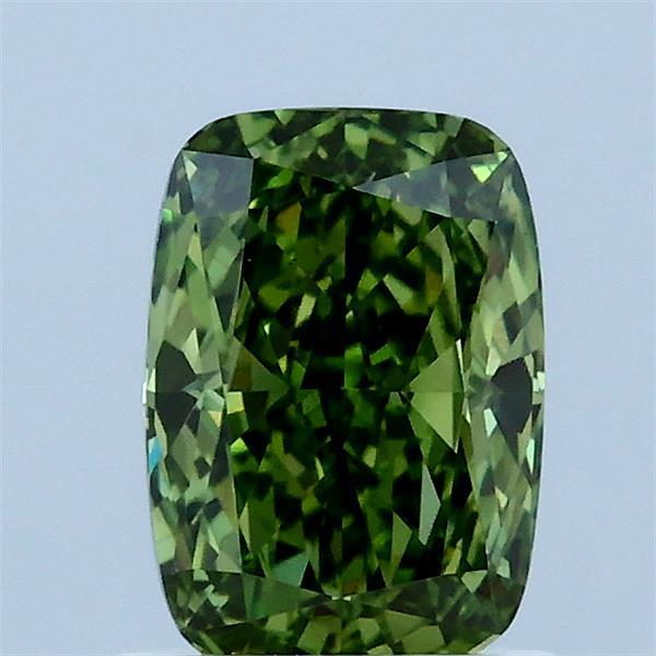1.12ct Cushion FANCY VIVID GREEN VS1 Lab Created Diamond