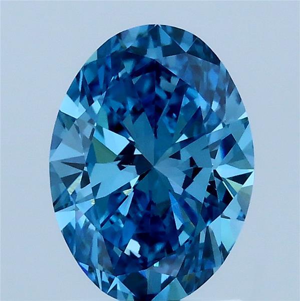 1.5ct Oval FANCY VIVID BLUE VVS2 Lab Created Diamond