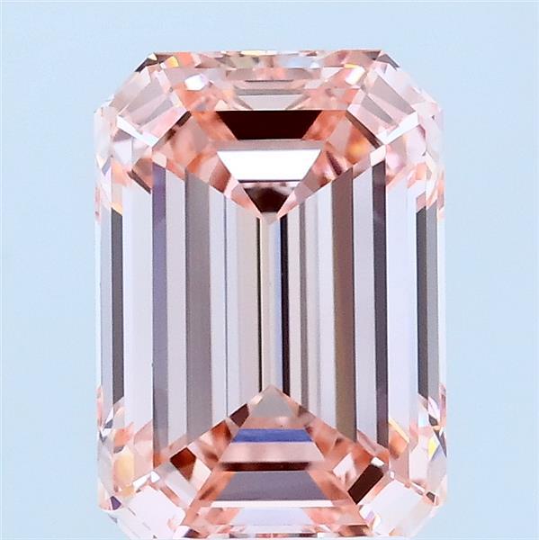 2.54ct Emerald FANCY INTENSE PINK VVS2 Lab Created Diamond