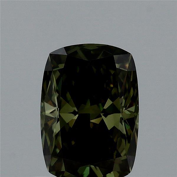 1.09ct Cushion FANCY DEEP GREEN VS1 Lab Created Diamond