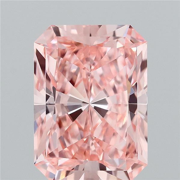 2.68ct Radiant FANCY VIVID PINK VVS2 Lab Created Diamond