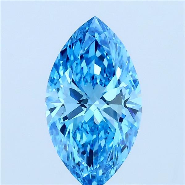 1ct Marquise FANCY VIVID BLUE VVS2 Lab Created Diamond