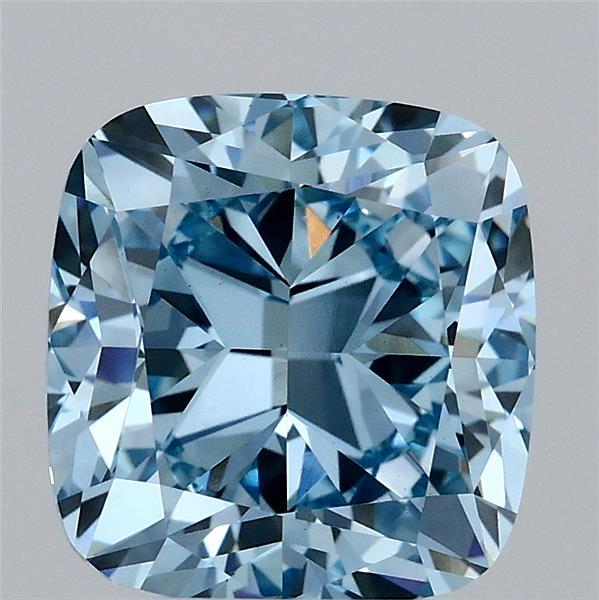 3.1ct Cushion FANCY VIVID BLUE VS1 Lab Created Diamond