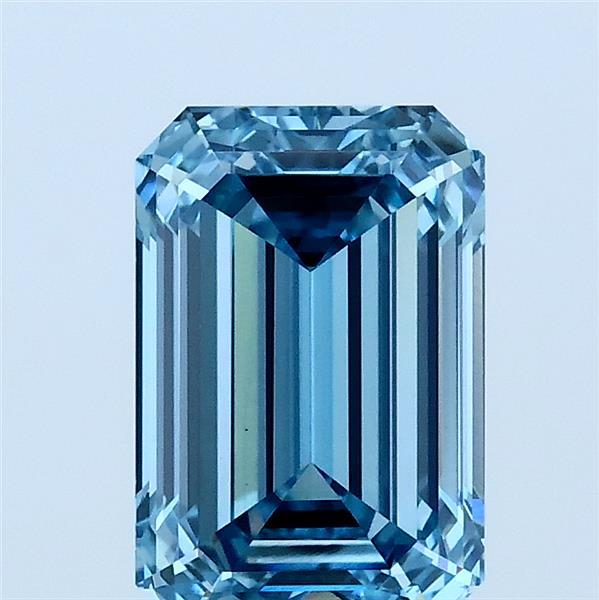 1.93ct Emerald FANCY VIVID BLUE VS2 Lab Created Diamond