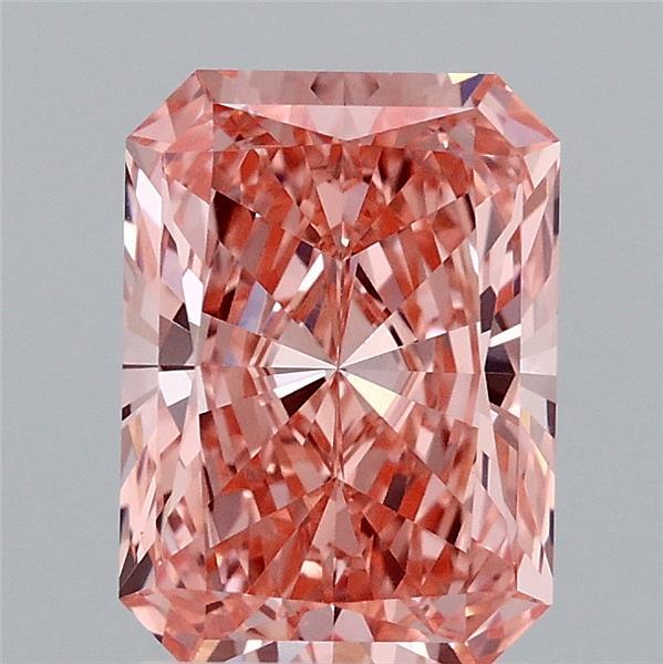 2.1ct Radiant FANCY VIVID PINK VVS2 Lab Created Diamond
