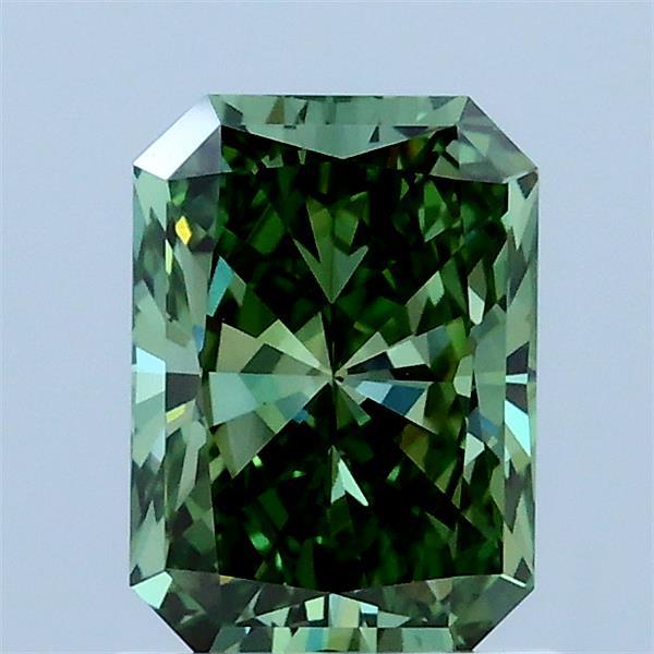 1.14ct Radiant FANCY VIVID GREEN VVS2 Lab Created Diamond