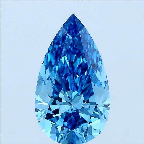 2.02ct Pear FANCY VIVID BLUE VVS2 Lab Created Diamond