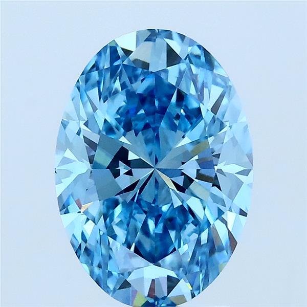 2.03ct Oval FANCY VIVID BLUE VVS2 Lab Created Diamond