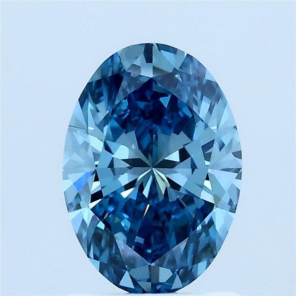 1.02ct Oval FANCY VIVID BLUE VVS2 Lab Created Diamond
