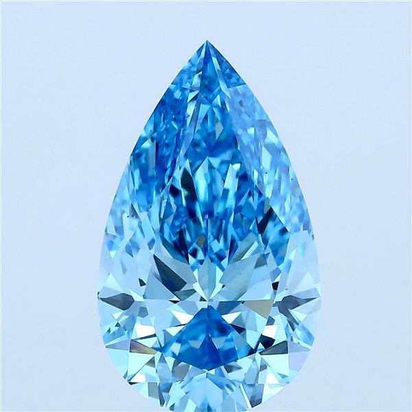3.29ct Pear FANCY VIVID BLUE VS1 Lab Created Diamond