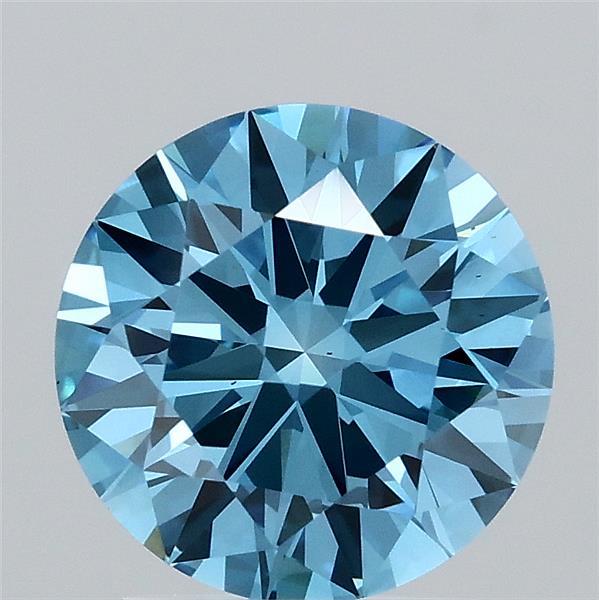 2ct Round FANCY VIVID BLUE VS1 Lab Created Diamond