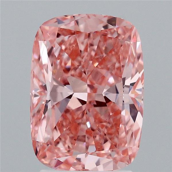 3ct Cushion FANCY VIVID PINK VS1 Lab Created Diamond