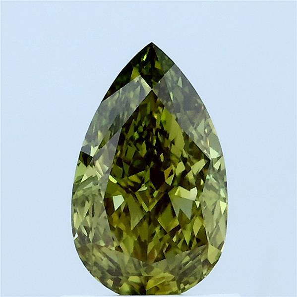 1.05ct Pear FANCY VIVID GREEN VS1 Lab Created Diamond