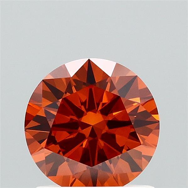 1.09ct Round FANCY BROWNISH ORANGE VS1 Lab Created Diamond