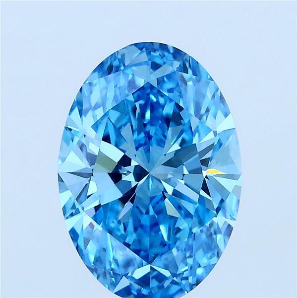 1.77ct Oval FANCY VIVID BLUE VVS2 Lab Created Diamond