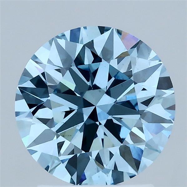 2.06ct Round FANCY VIVID BLUE VS2 Lab Created Diamond