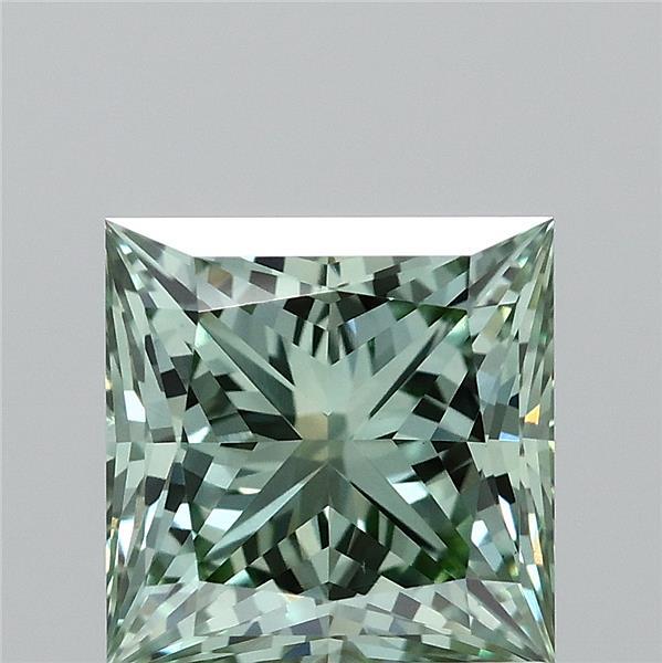1.43ct Princess FANCY VIVID GREEN VS1 Lab Created Diamond