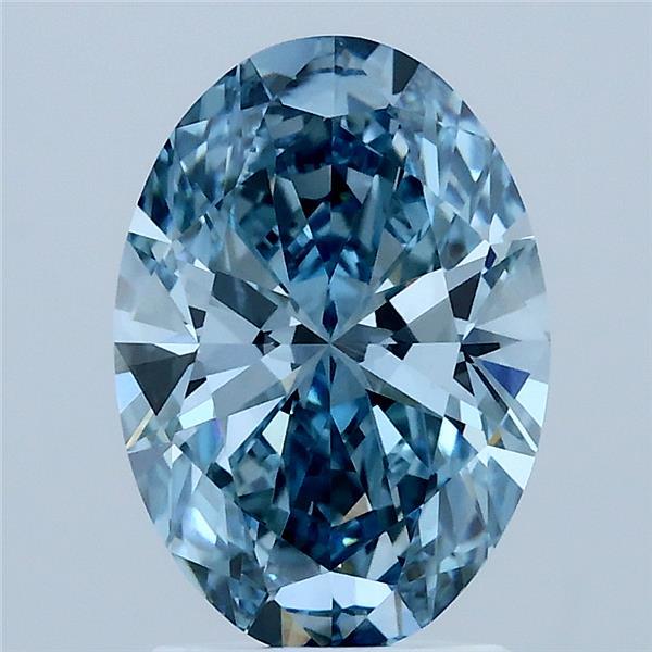 2.06ct Oval FANCY VIVID BLUE VVS2 Lab Created Diamond