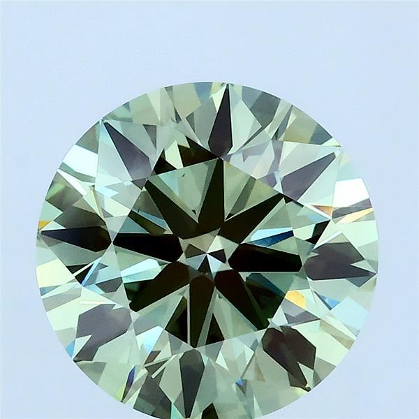 3.22ct Round FANCY VIVID GREEN VS1 Lab Created Diamond