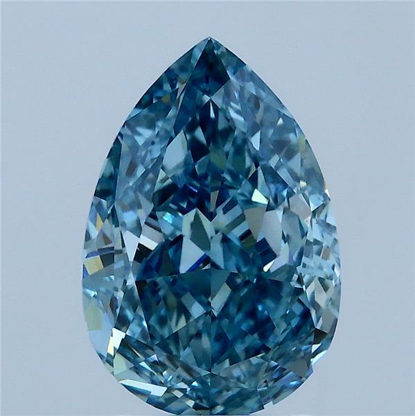 3.06ct Pear FANCY VIVID BLUE VS1 Lab Created Diamond