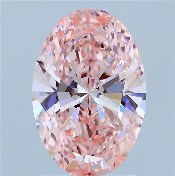 2ct Oval FANCY VIVID PINK VVS2 Lab Created Diamond