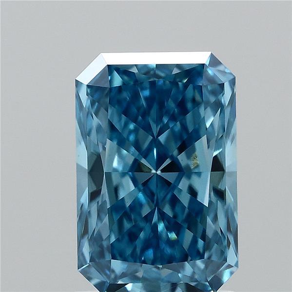 1.61ct Radiant FANCY VIVID BLUE VVS2 Lab Created Diamond