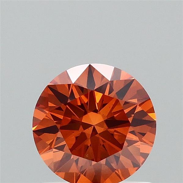 0.9ct Round FANCY VIVID BROWNISH ORANGE VS1 Lab Created Diamond