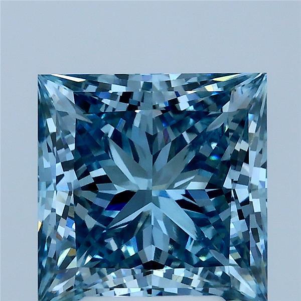 3.5ct Princess FANCY VIVID BLUE VS1 Lab Created Diamond